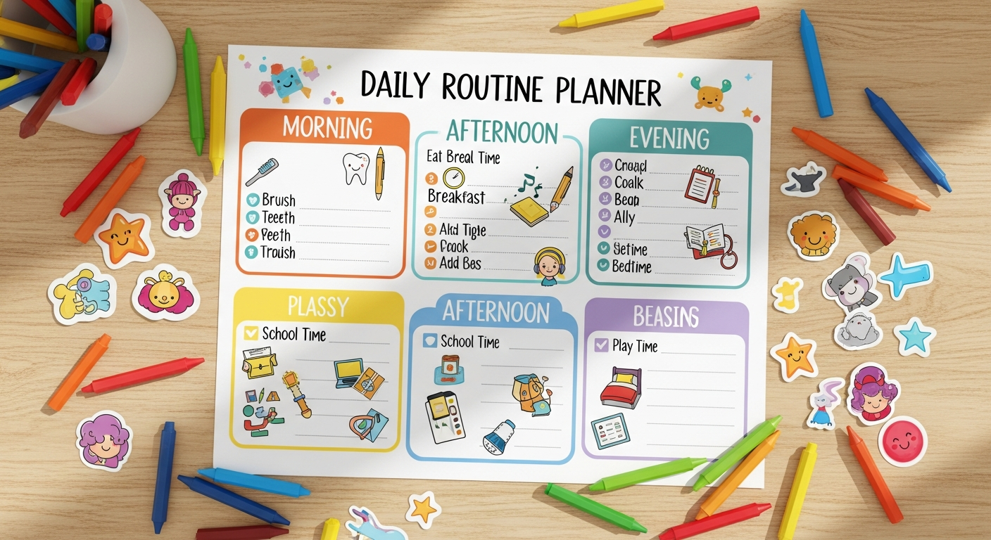 Daily Routine for Kids (Free Printable Planner)