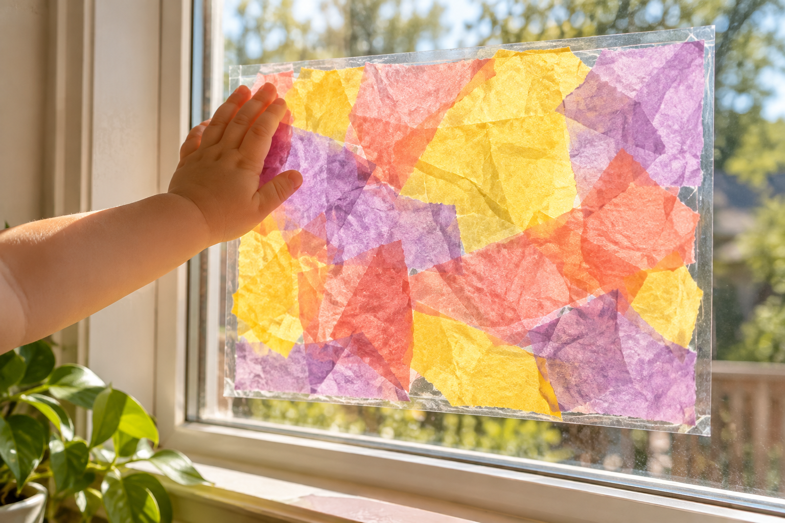 Tissue Paper Contact Paper Suncatcher for Toddlers