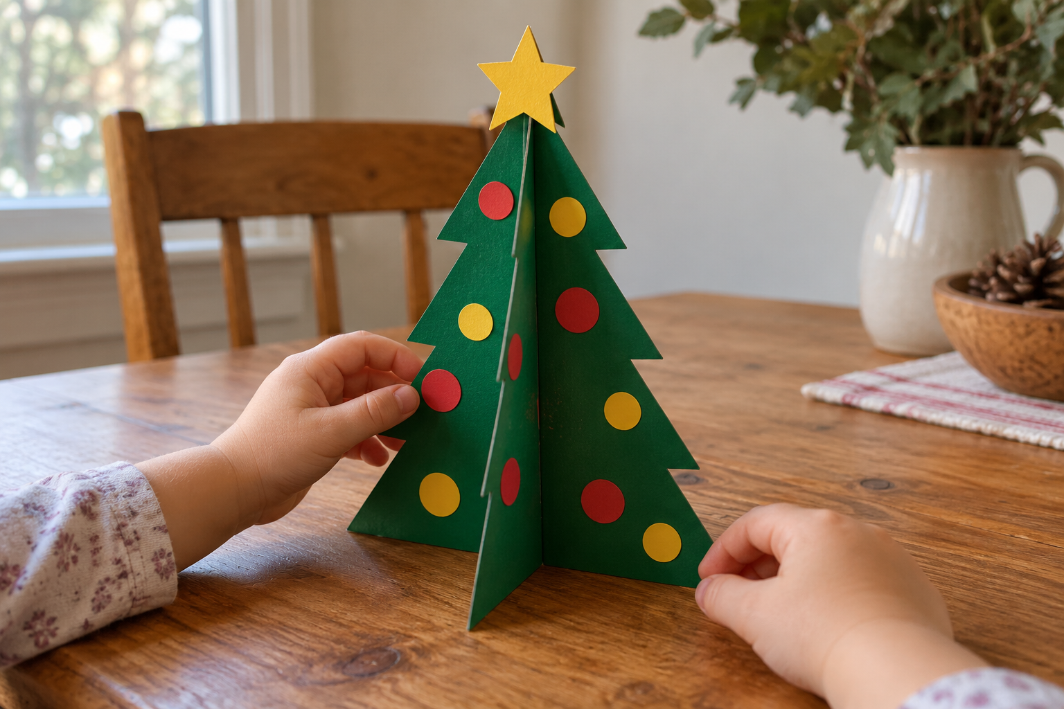 3D Paper Christmas Tree Craft for Kids