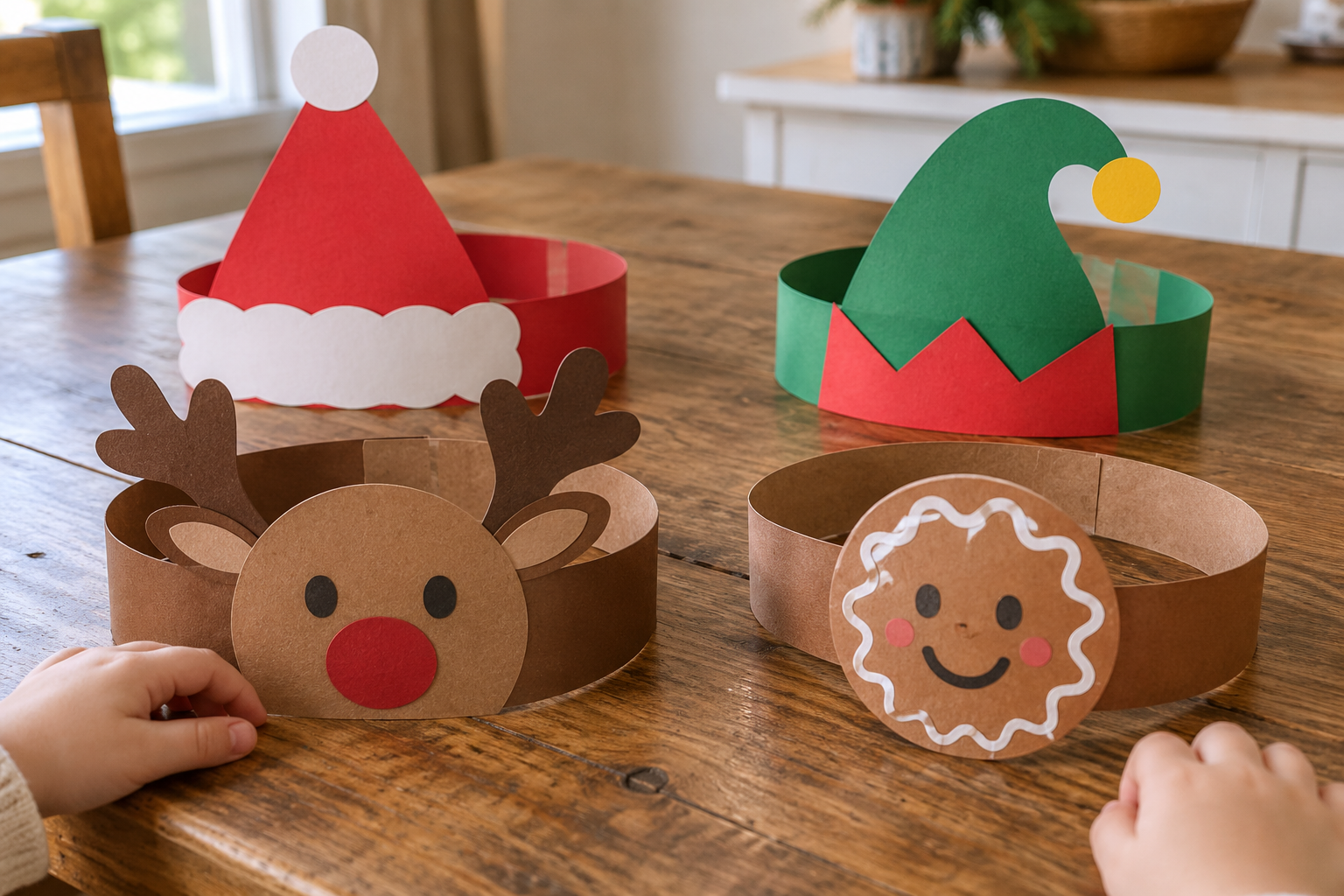 Christmas Paper Hats for Kids: Color, Cut and Wear