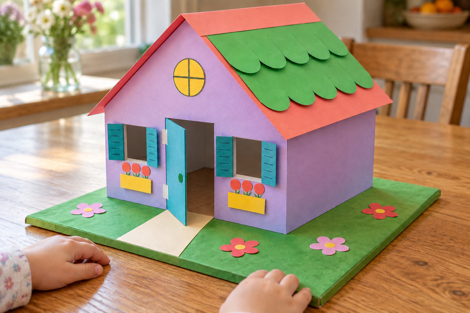Construction Paper House Craft: A Little Cottage to Play With