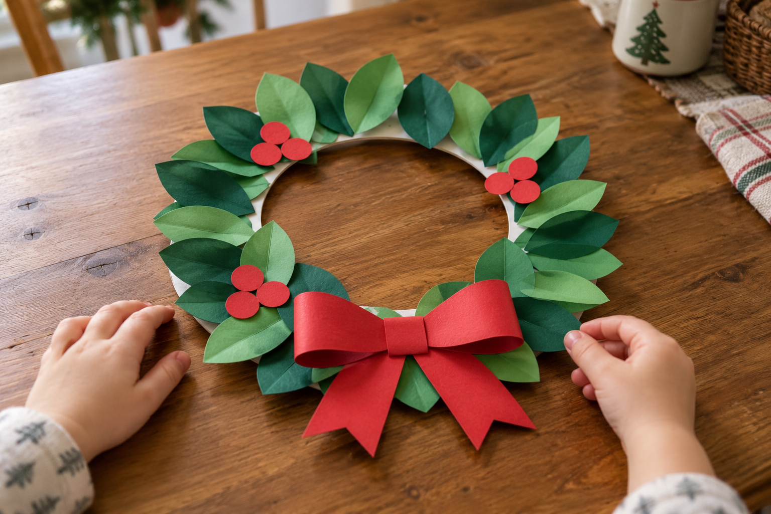 Paper Plate Christmas Wreath Craft for Preschoolers
