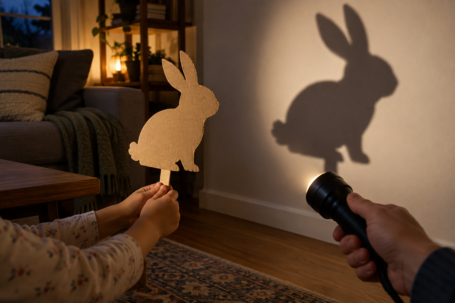 Flashlight Paper Shadow Puppets for Preschoolers