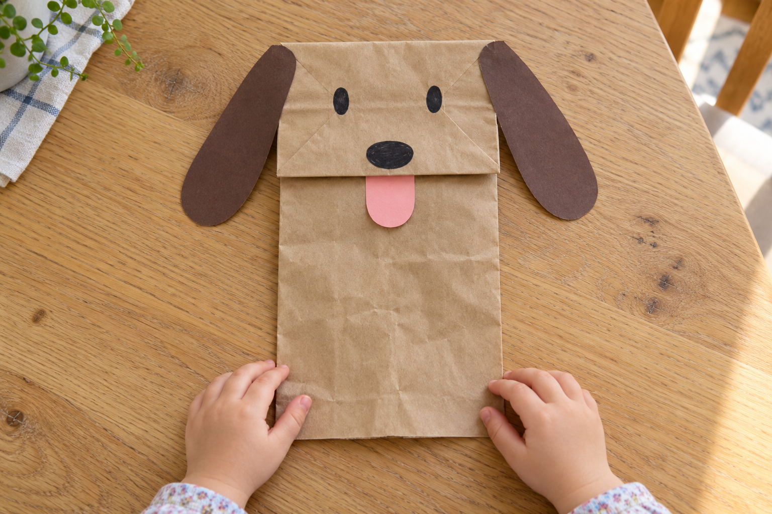 Toddler Dog Craft: Easy Paper Bag Puppet